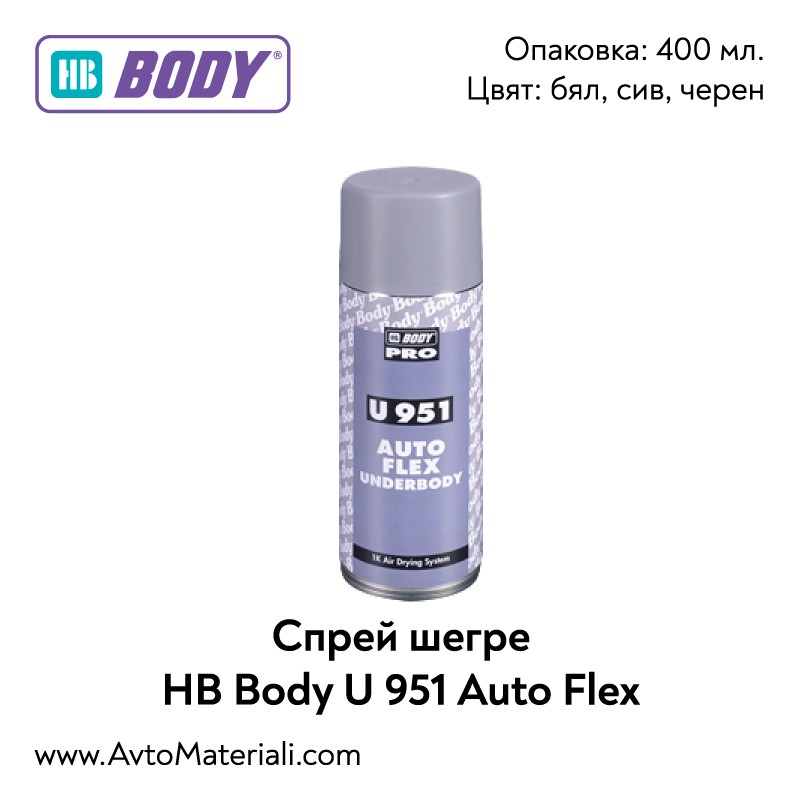 Спрей шегре HB Body U951 Auto Flex. Звукоизолиращ, защитен продукт на ...