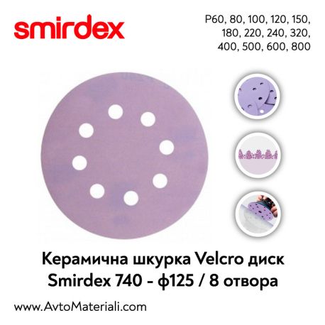 Smirdex керамична VELCRO - Ф125 / 8 отв.