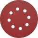 Червена шкурка диск Velcro - Ф125 с 8 отвора