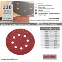 Червена шкурка диск Velcro - Ф125 с 8 отвора