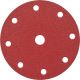 Червена шкурка диск Velcro - Ф150 с 8+1 отвора
